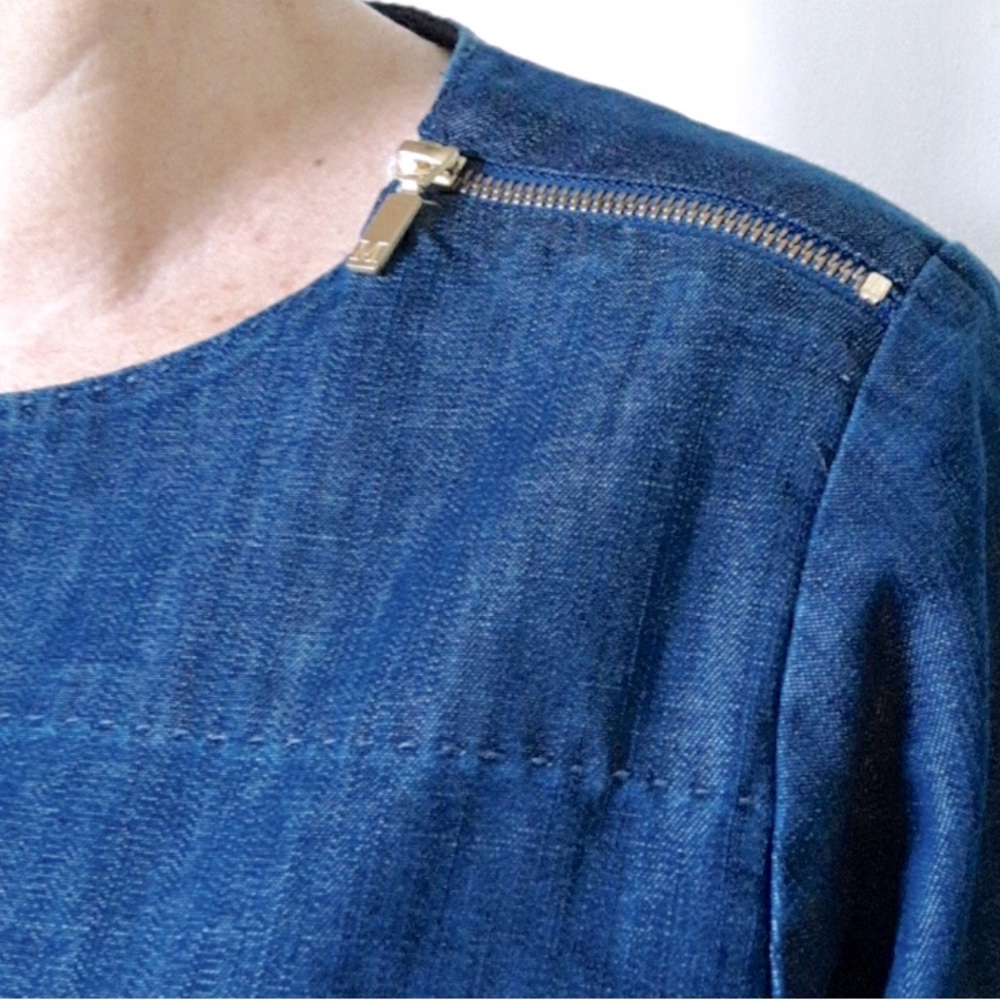 Martha Steward Women’s Zipper Denim Top Size Large NWT - Picture 6 of 7